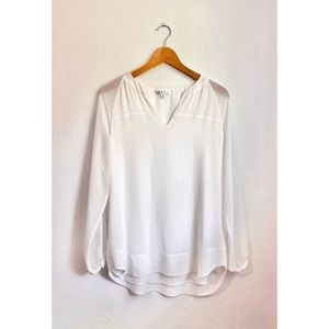 Cabi while long sleeve blouse